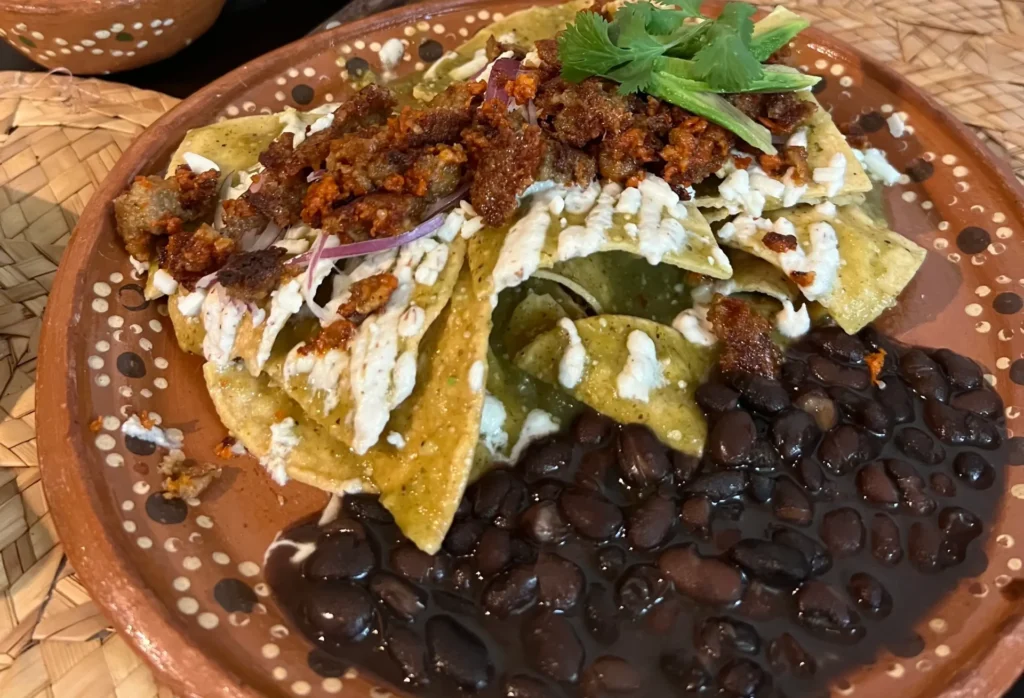 Vegan chilaquiles in cancun